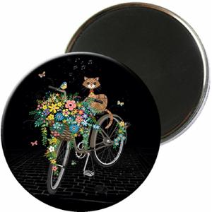 magr03c16-round-magnet-bicycle-cat-kiub-bug-art-jewels-black-multicolour-one-size