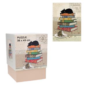 puzzs34h01-500-piece-puzzle-box-kitten-books-kiub-bug-art-mutlicolor-one-size