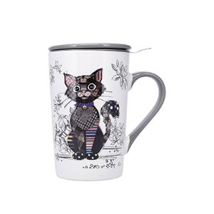 tis21u02-cone-shaped-mug-kiub-kook-chat-noir-white-black-gray-435-ml