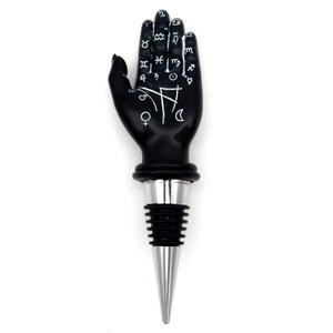 mant07-bottle-stopper-hand-mantra-palm-tarot-puckator-black-white-8x4-5x2-5-cm