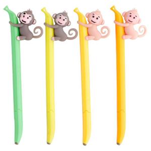 pen229-fine-lead-pen-monkey-and-banana-puckator-yellow-pink-16x4x1-5-cm