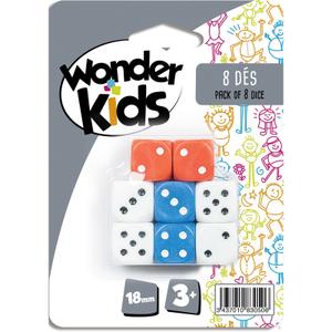 a1500177-educational-games-8-dice-18mm-wonderkids-white-blue-orange-14-5x2x10-4-cm